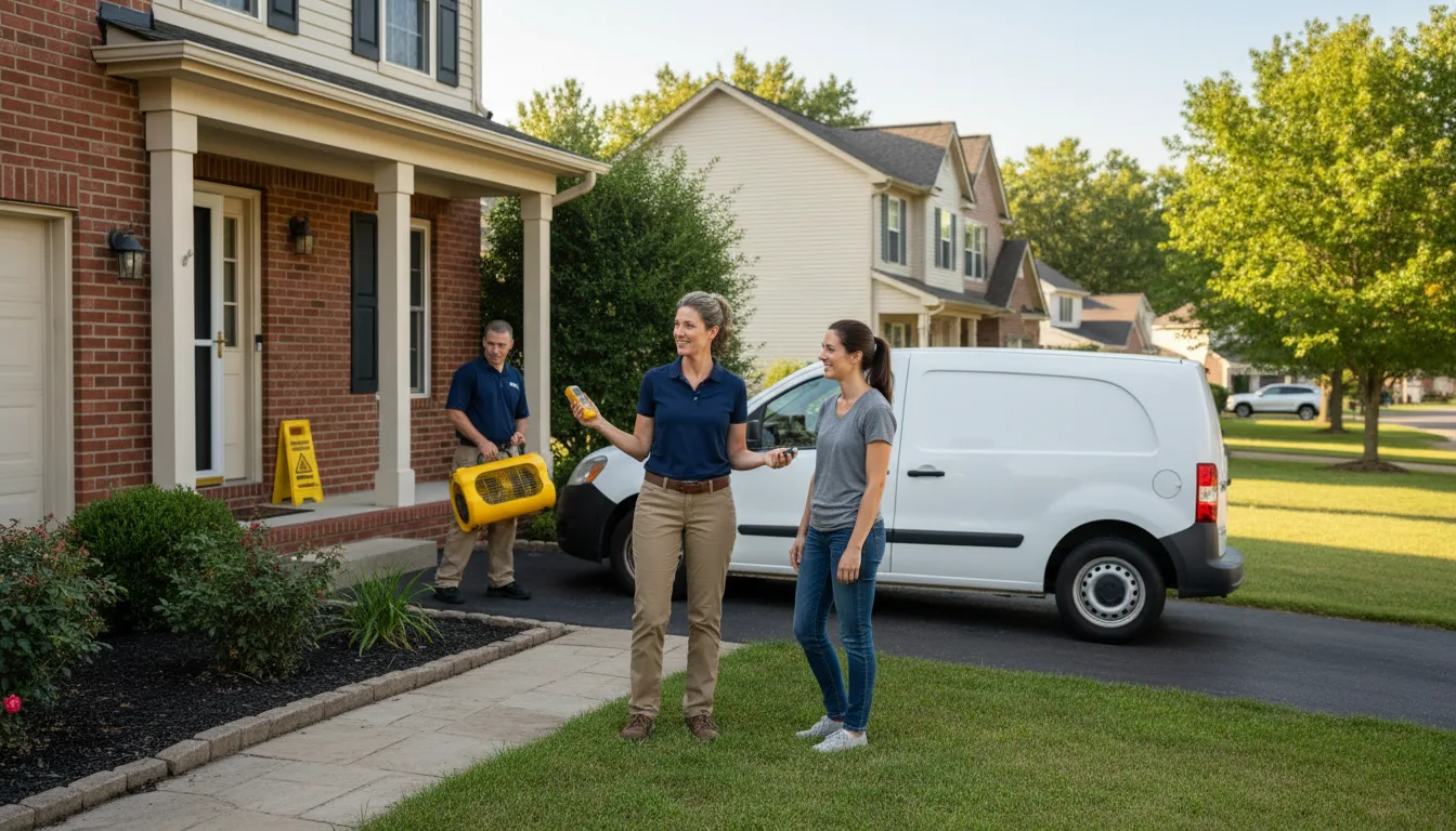 Residential water damage restoration in New Riegel, OH
